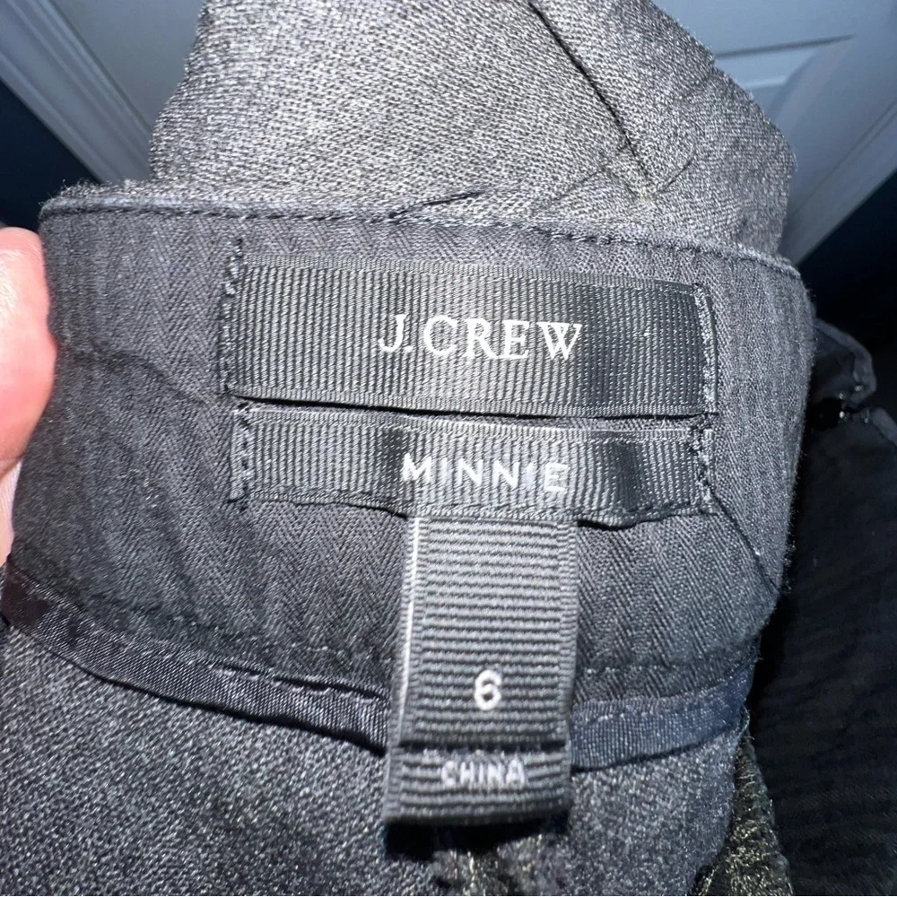 J. Crew Minnie Women’s 6 Dark Gray Straight Leg Trouser Dress Pants Zip Wool S
